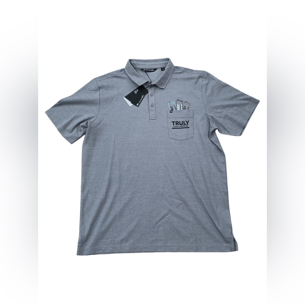 Travis Mathew NWT Men’s Size XL Grey Truly Hard Seltzer Performance Golf Polo
